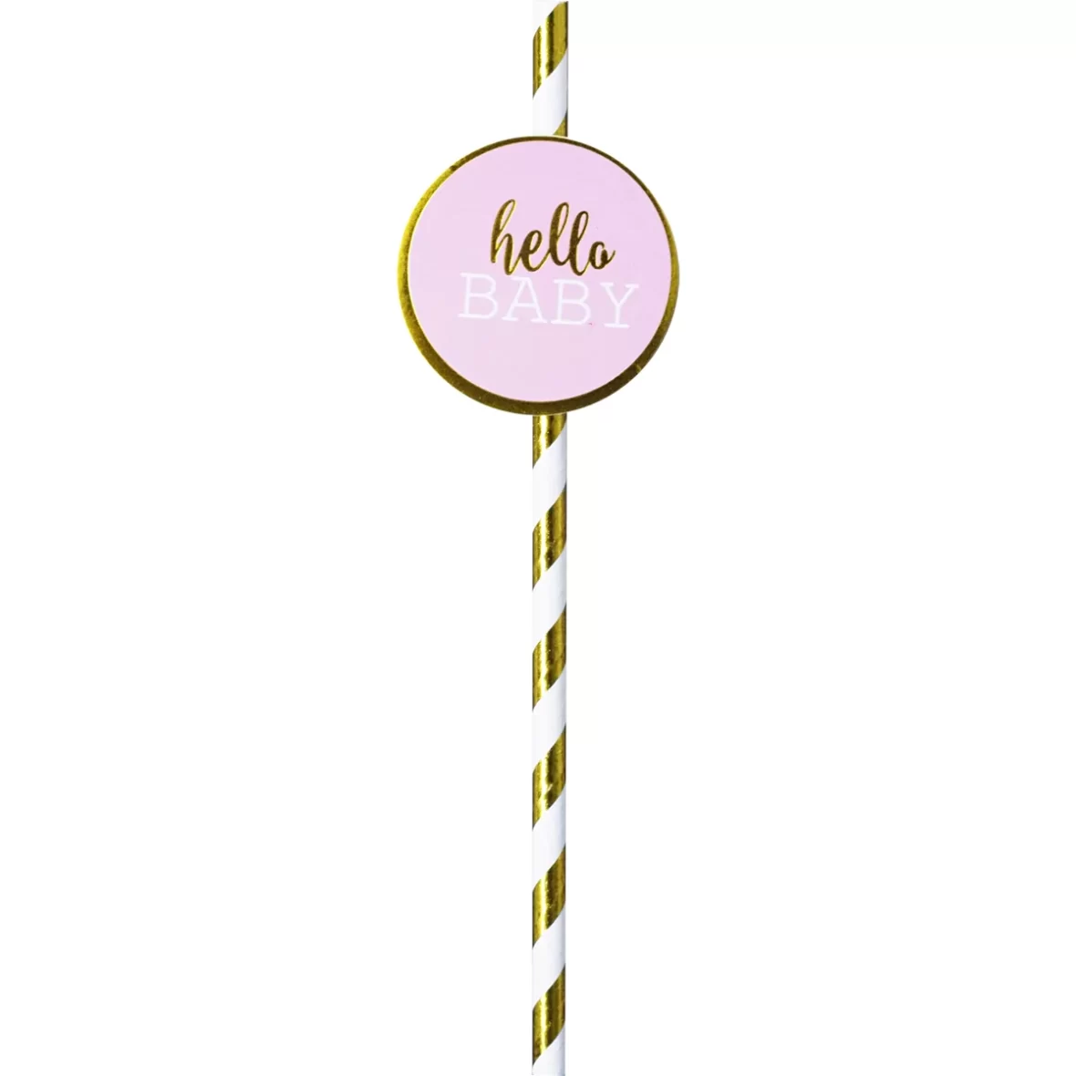 Set 6 paie bauturi Hello Baby, roz-auriu-alb