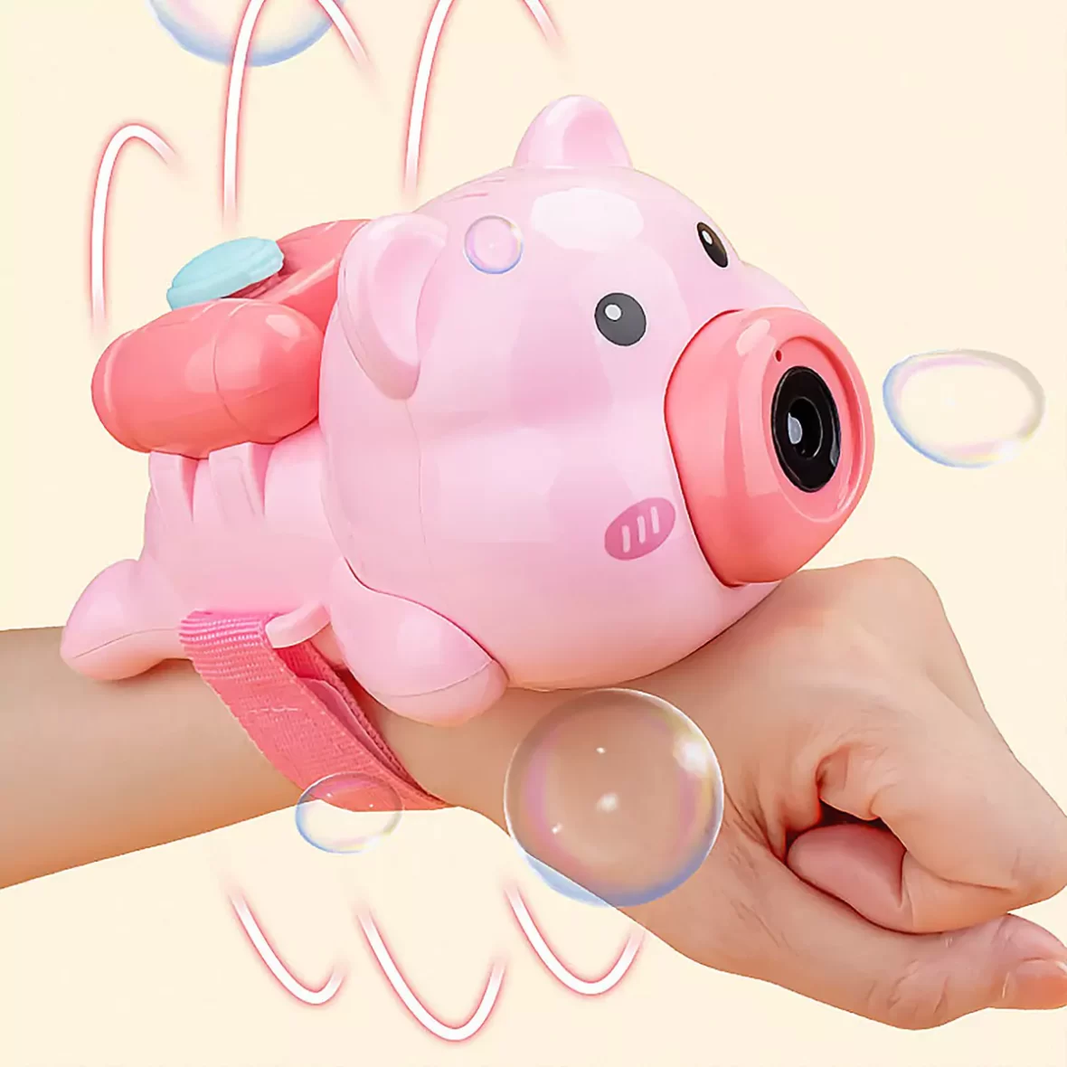 Porcusor-jucarie ce sufla baloane de sapun