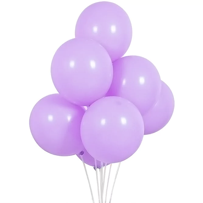 Baloane latex de 12 cm, Lila, 10 bucati, cod culoare #025