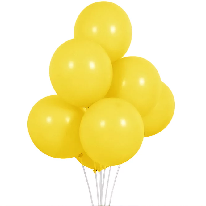 Baloane latex de 12 cm, Galben, 10 bucati, cod culoare #016