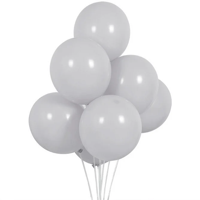 Baloane latex de 12 cm, Gri, 10 bucati, cod culoare #024