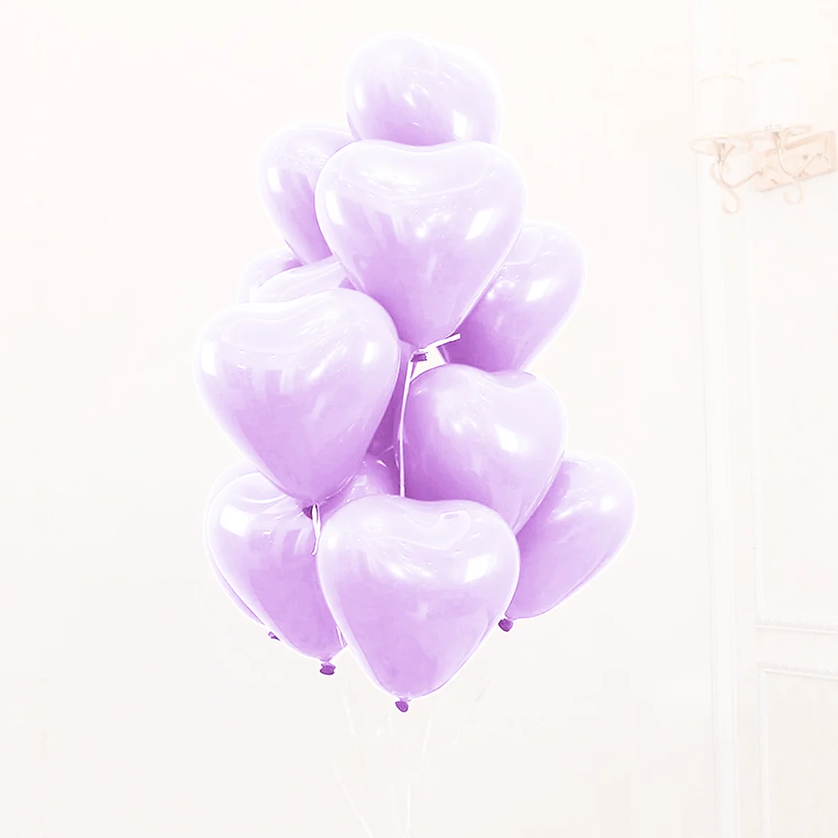 Baloane latex in forma de inimioara, Mov Macaron, 30 cm, 6 buc.