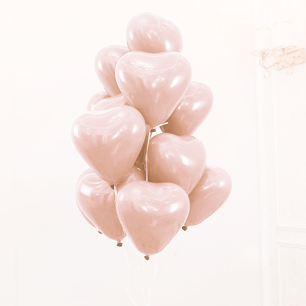 Baloane latex in forma de inimioara, Somon Macaron, 30 cm, 6 buc.