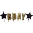 Set lumanari B-Day, aurie cu stelute negre