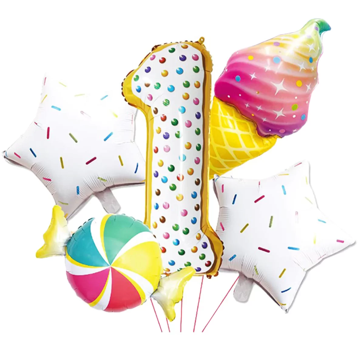 Set aranjamente 5 baloane Sweets Party, Cifra 1