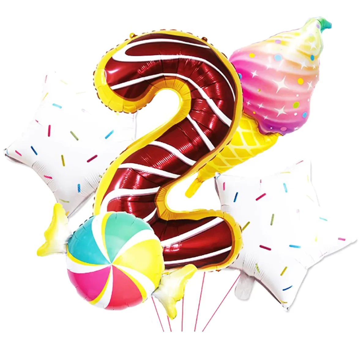 Set aranjamente 5 baloane Sweets Party, Cifra 2