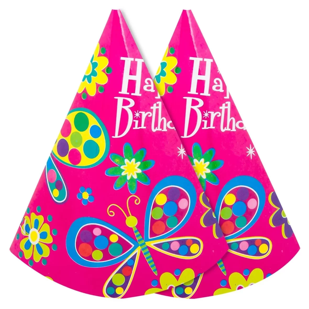 Set 6 coifuri Happy Birthday cu fluturasi