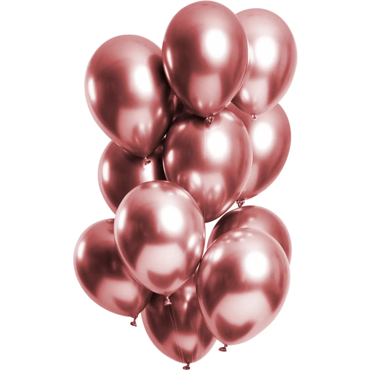Set 10 baloane latex cromate, Rose Gold 2, 25 cm, cod culoare #107