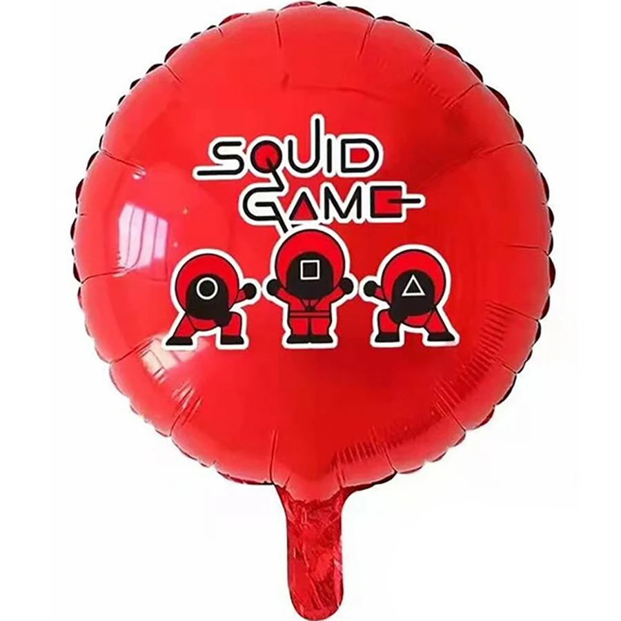 Balon folie Squid Game, rotund, 45 cm, rosu