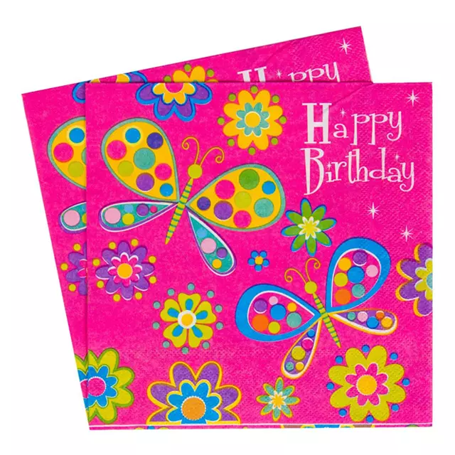 Set 20 servetele cu fluturasi 33 x 33 cm