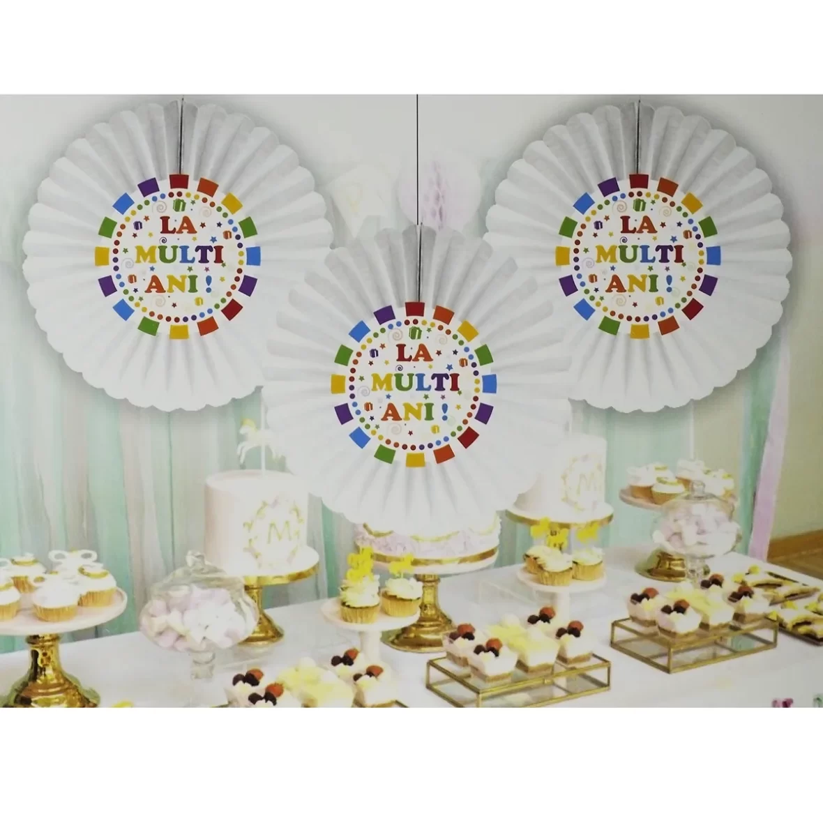 Decoratiune Party La Multi Ani, multicolora