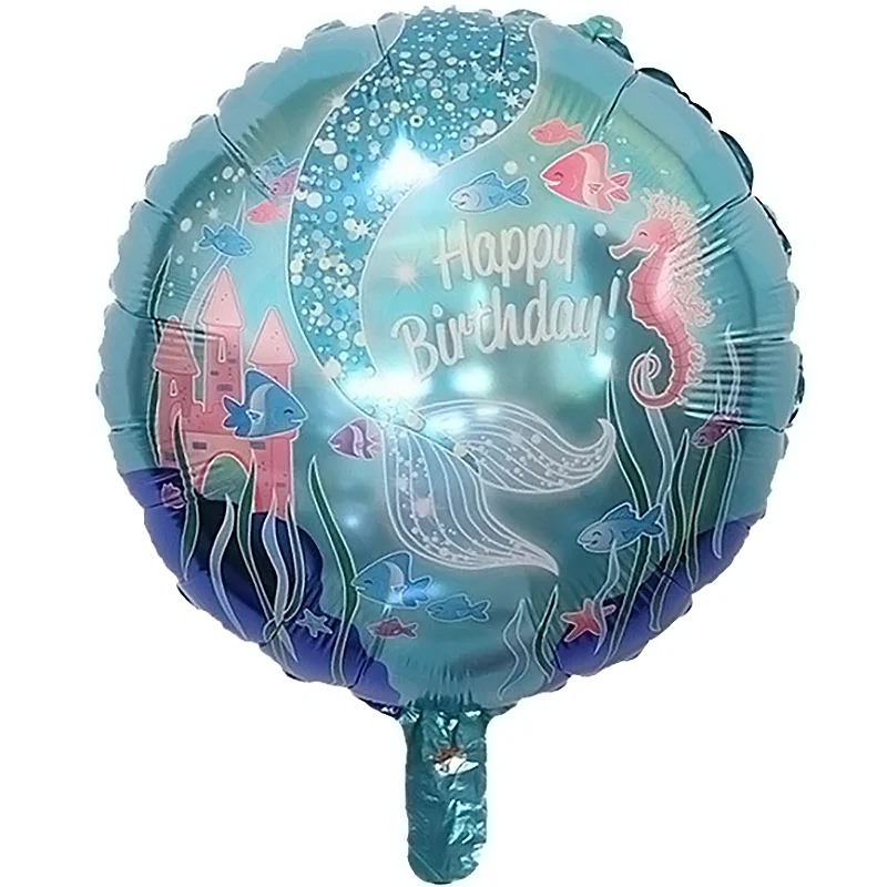 Balon folie Sirena, rotund, 45 cm