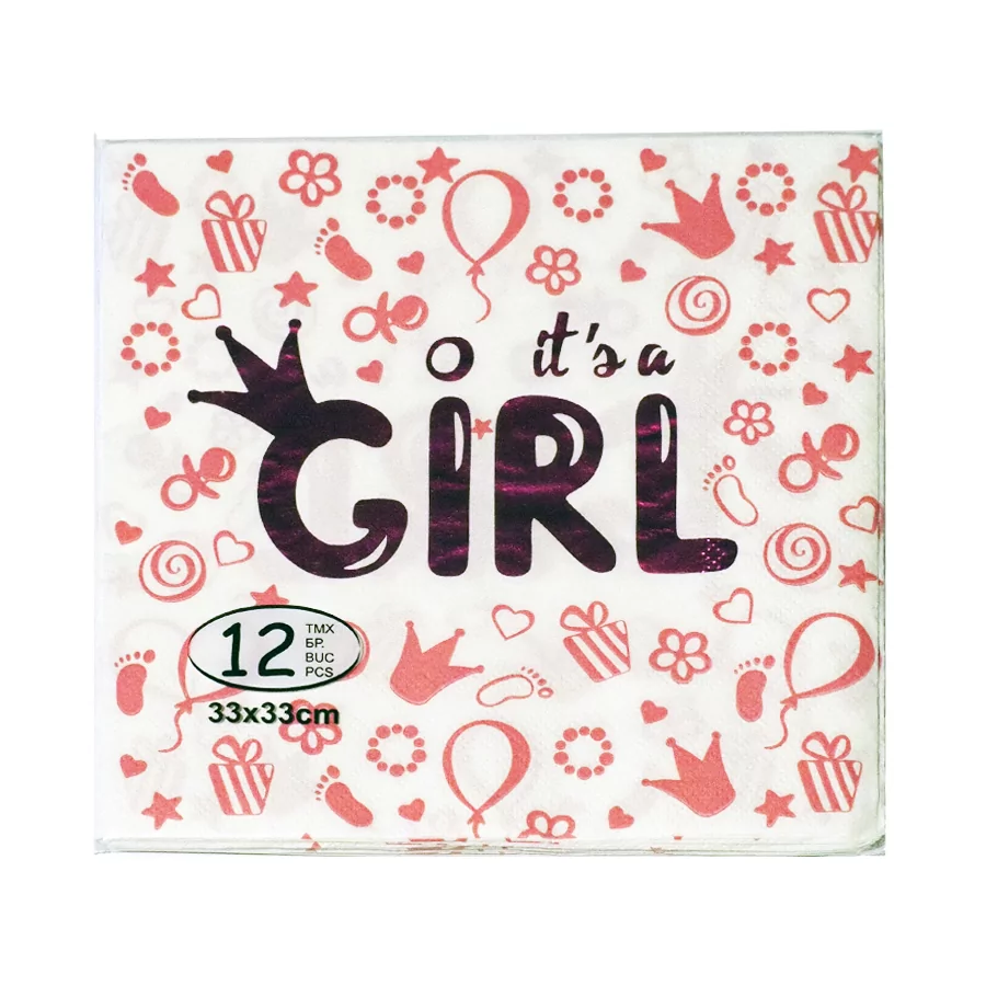 Set 12 servetele It’s a Girl 33 x 33 cm