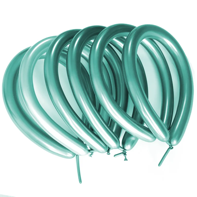 Set 10 baloane modelabile, cromate, turcoaz, cod culoare #111