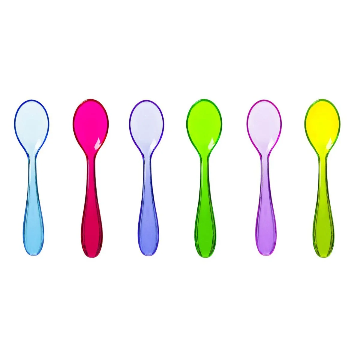 Set 6 lingurite multicolore reutilizabile