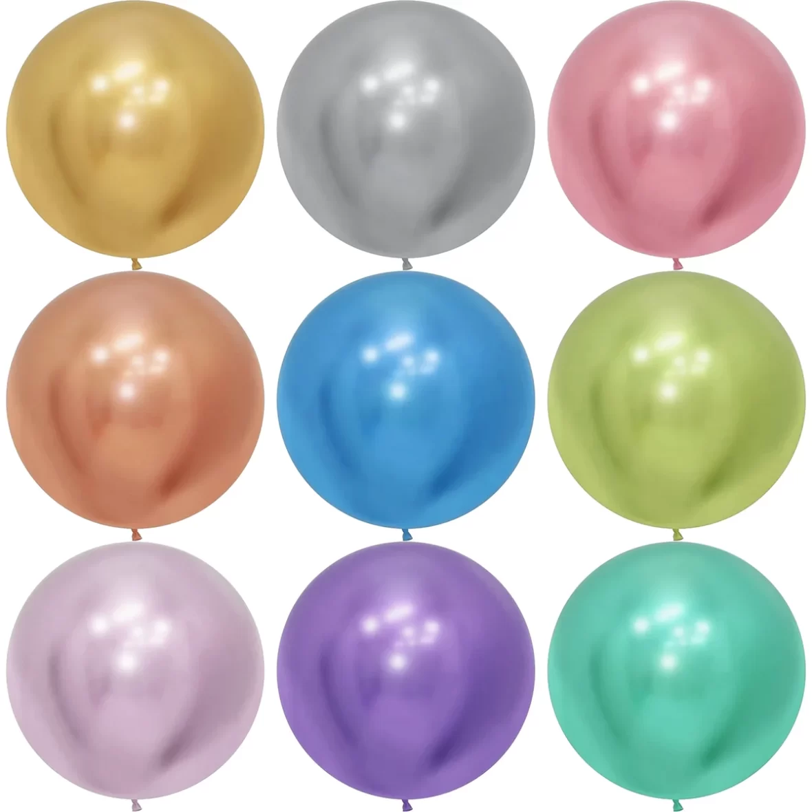 Baloane latex cromate, rotunde, 90 cm