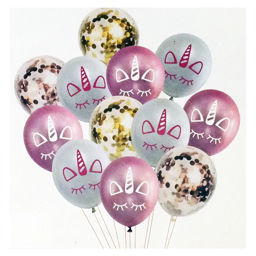 Set 12 baloane latex cu unicorn