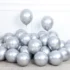 Set 10 baloane latex, Argintiu, cromate, de 12 cm, cod culoare #105