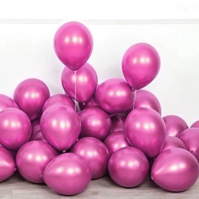 Set 10 baloane latex, Grena, cromate, de 12 cm, cod culoare #120