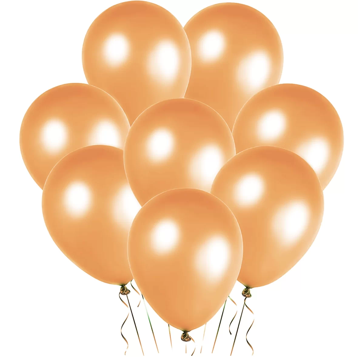 Set 10 baloane latex, Portocaliu Deschis, perlate, de 30 cm, cod culoare #085