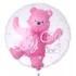 Balon transparent cu ursulet interior, 58 cm, roz