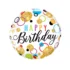 Balon cu mesaj Happy Birthday, rotund, 45 cm