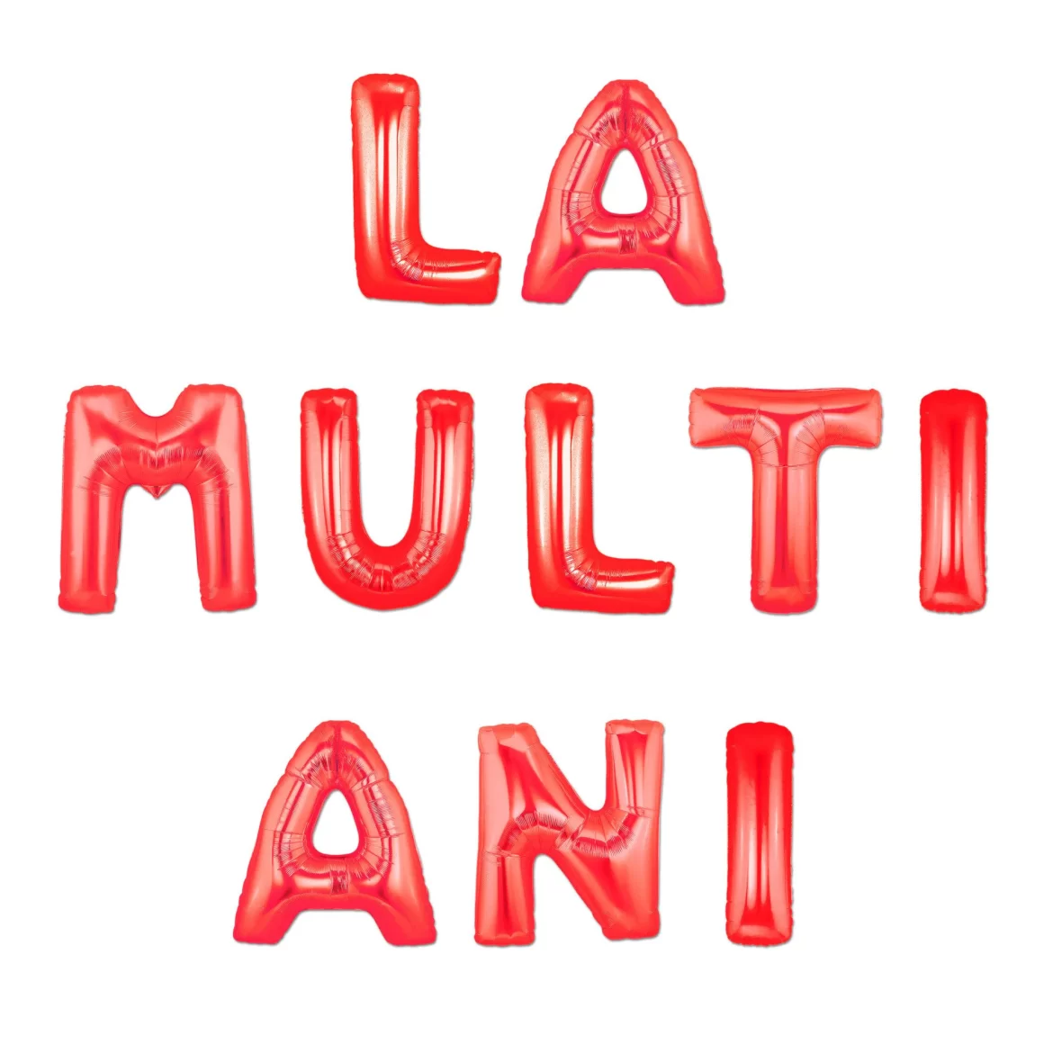Set aranjament baloane litere La Multi Ani, rosu