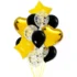 Set aranjament 14 baloane folie si latex, culori negru si auriu