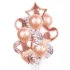 Set aranjament 14 baloane folie si latex, rose gold