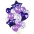 Set aranjament 14 baloane folie si latex, mov