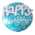 Balon Happy Birthday, 3D rotund, 80 cm, albastru