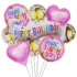 Set aranjament 9 baloane folie si latex Happy Birthday, roz