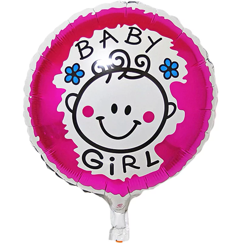 Balon folie Baby Girl, rotund, 45 cm