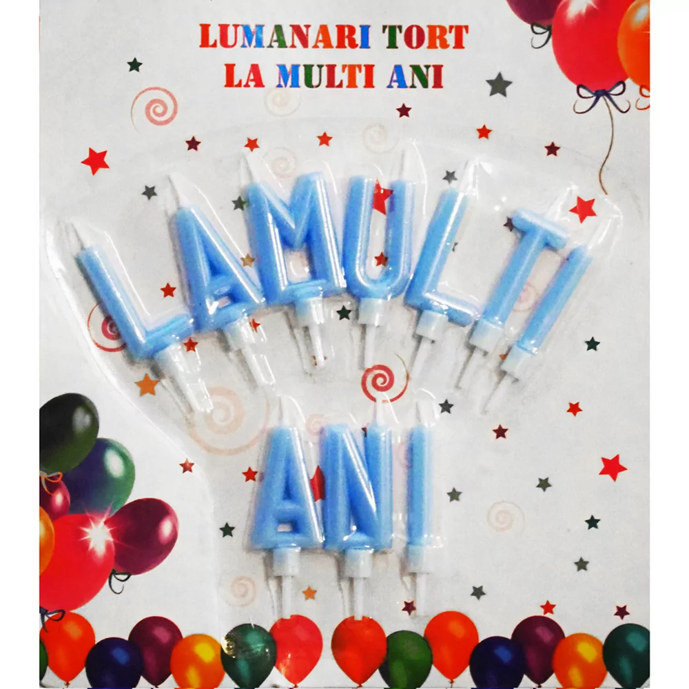 Lumanari tort La Multi Ani, albastru