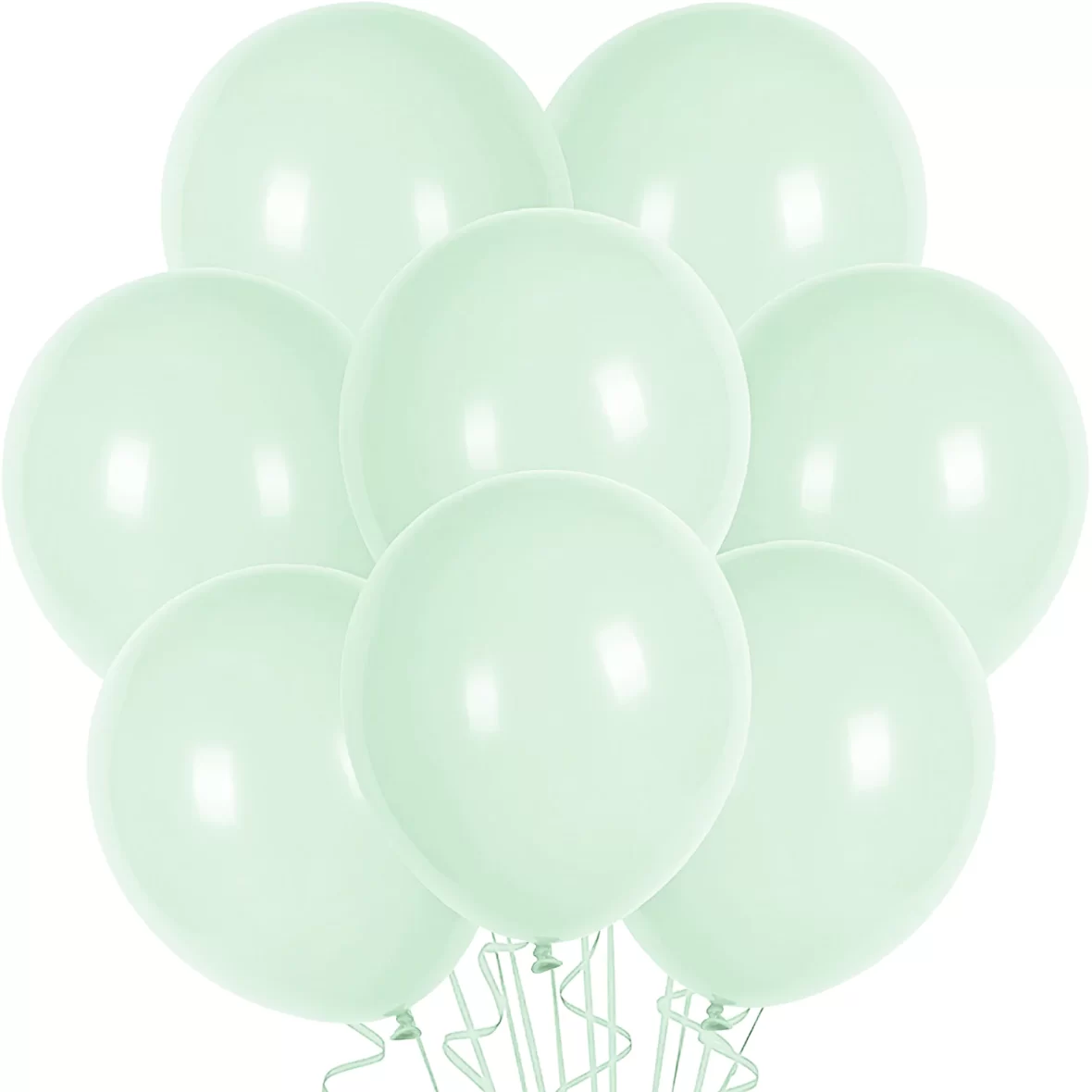 Set 10 baloane latex, Alb Verzui, de 30 cm, cod culoare #029