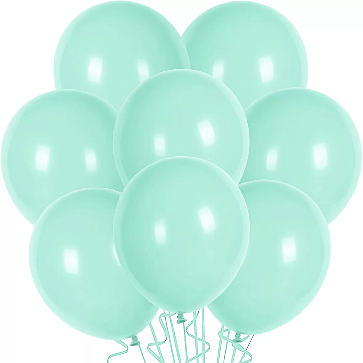 Set 10 baloane latex, Alb Turcoaz, de 30 cm, cod culoare #030