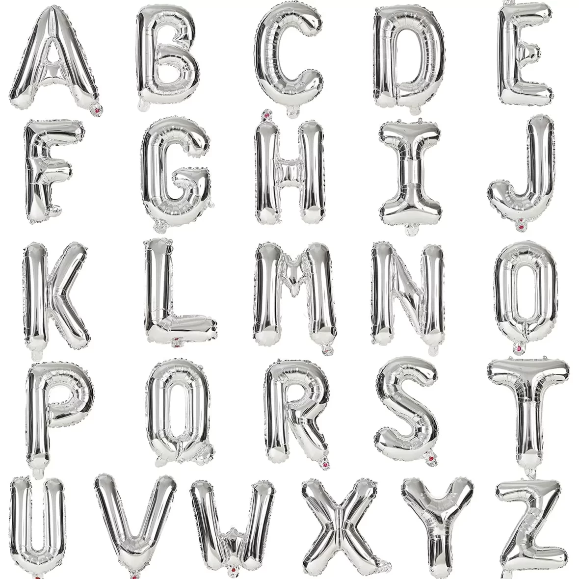 Baloane Litere A-Z, 40 cm, argintiu
