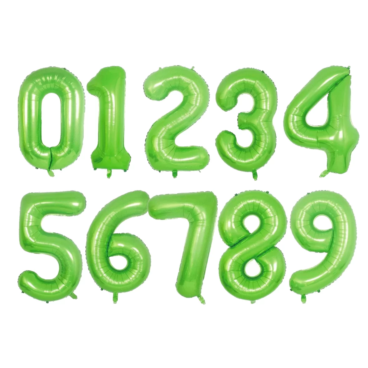 Baloane folie in forma de cifre 1, 2, 3, 4, 5, 6, 7, 8, 9, 0, Verde, 100 cm