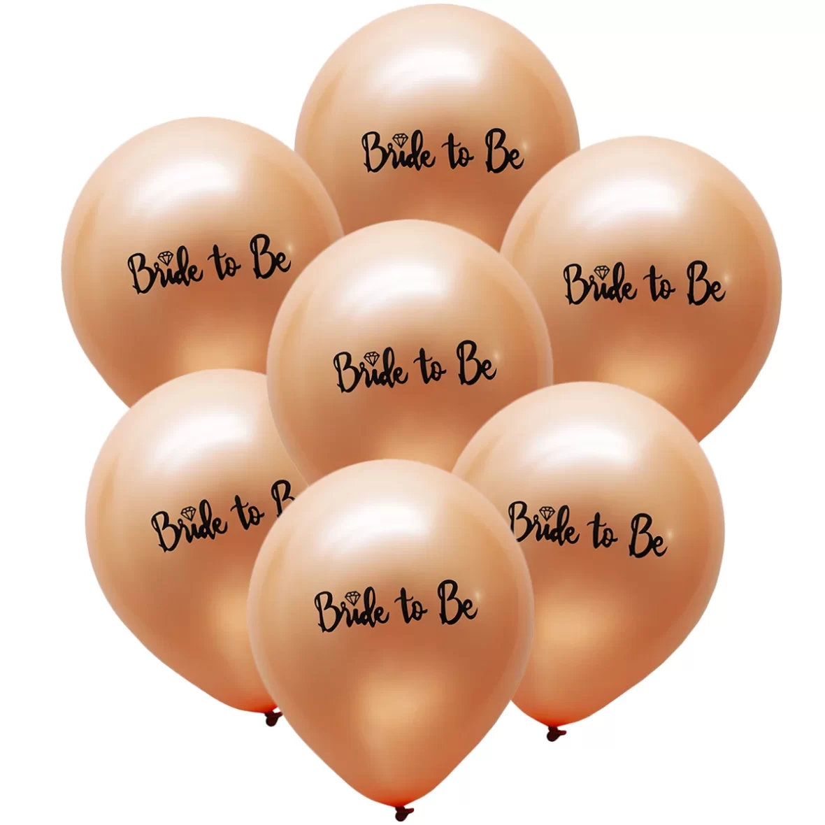 Set 6 baloane latex Bride to Be, Rose Gold, 30 cm