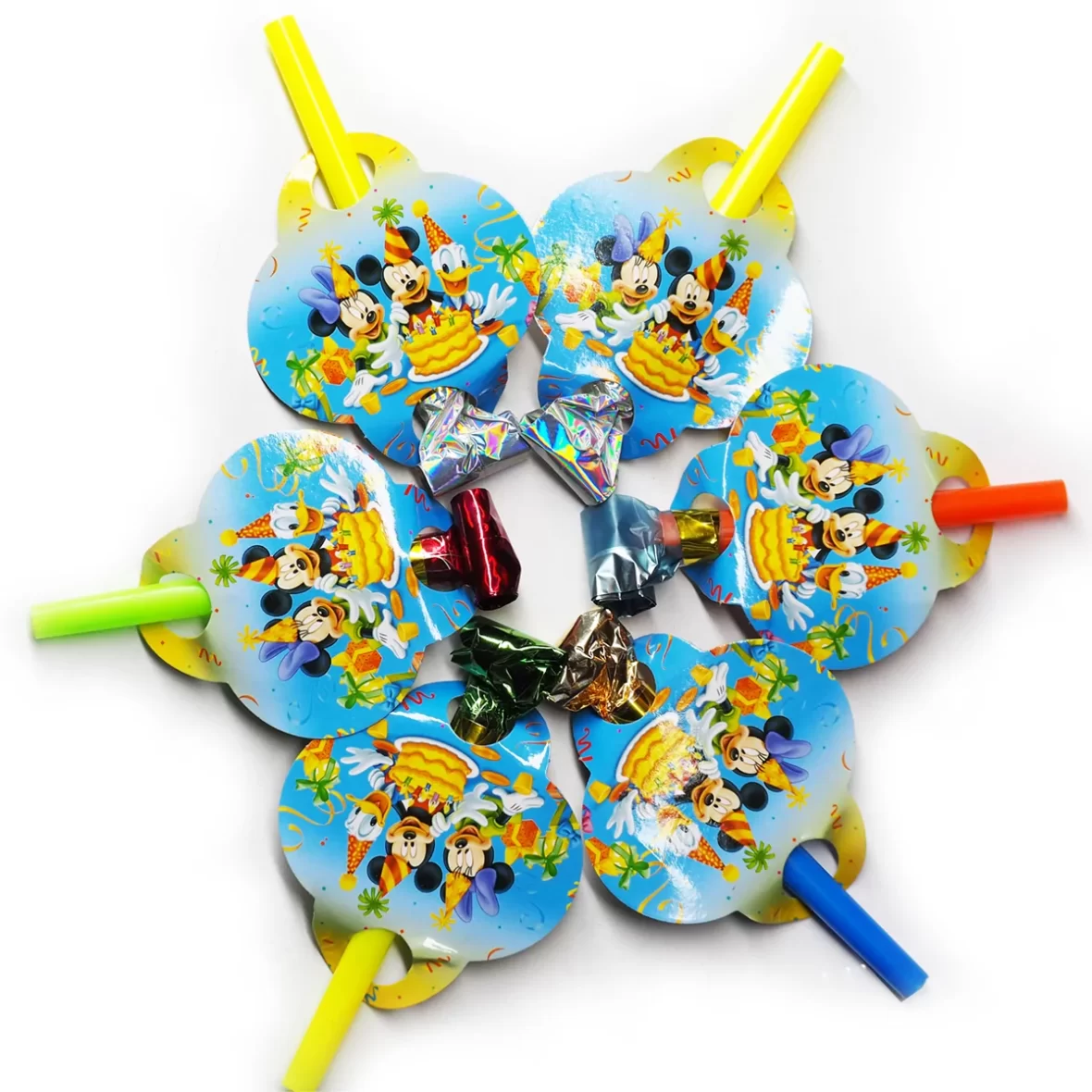 Set 6 suflatori cu Mickey, Minnie si Donald