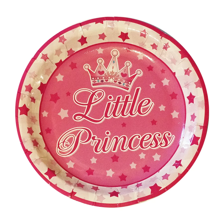 Set 6 farfurii Little Princess, roz, 18 cm