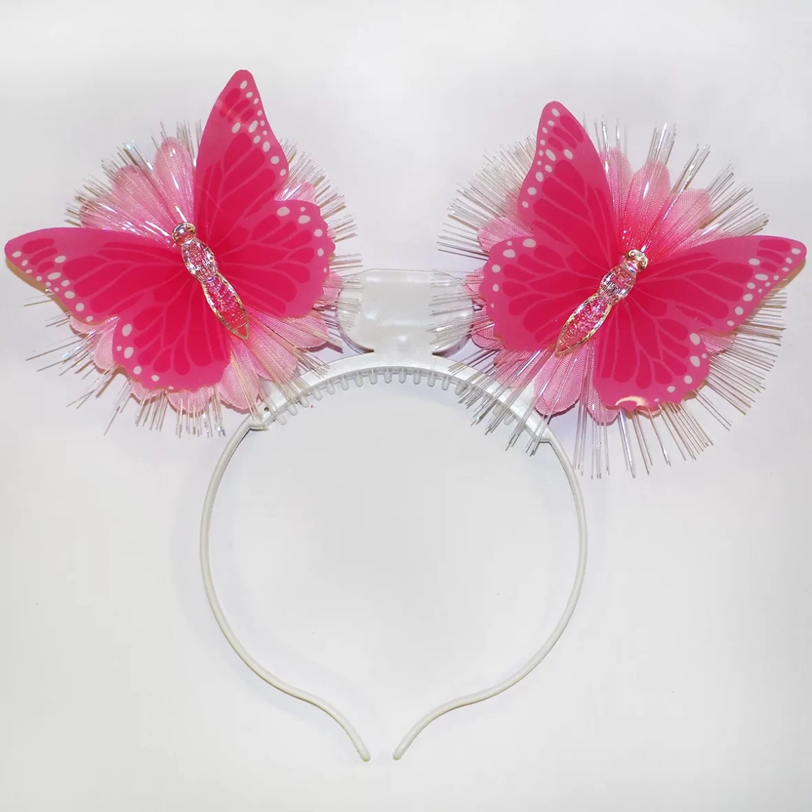 Bentita cu flori, fluturasi si lumini led multicolore