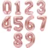 Baloane folie in forma de cifre 1, 2, 3, 4, 5, 6, 7, 8, 9, 0, Rose Gold, 40 cm