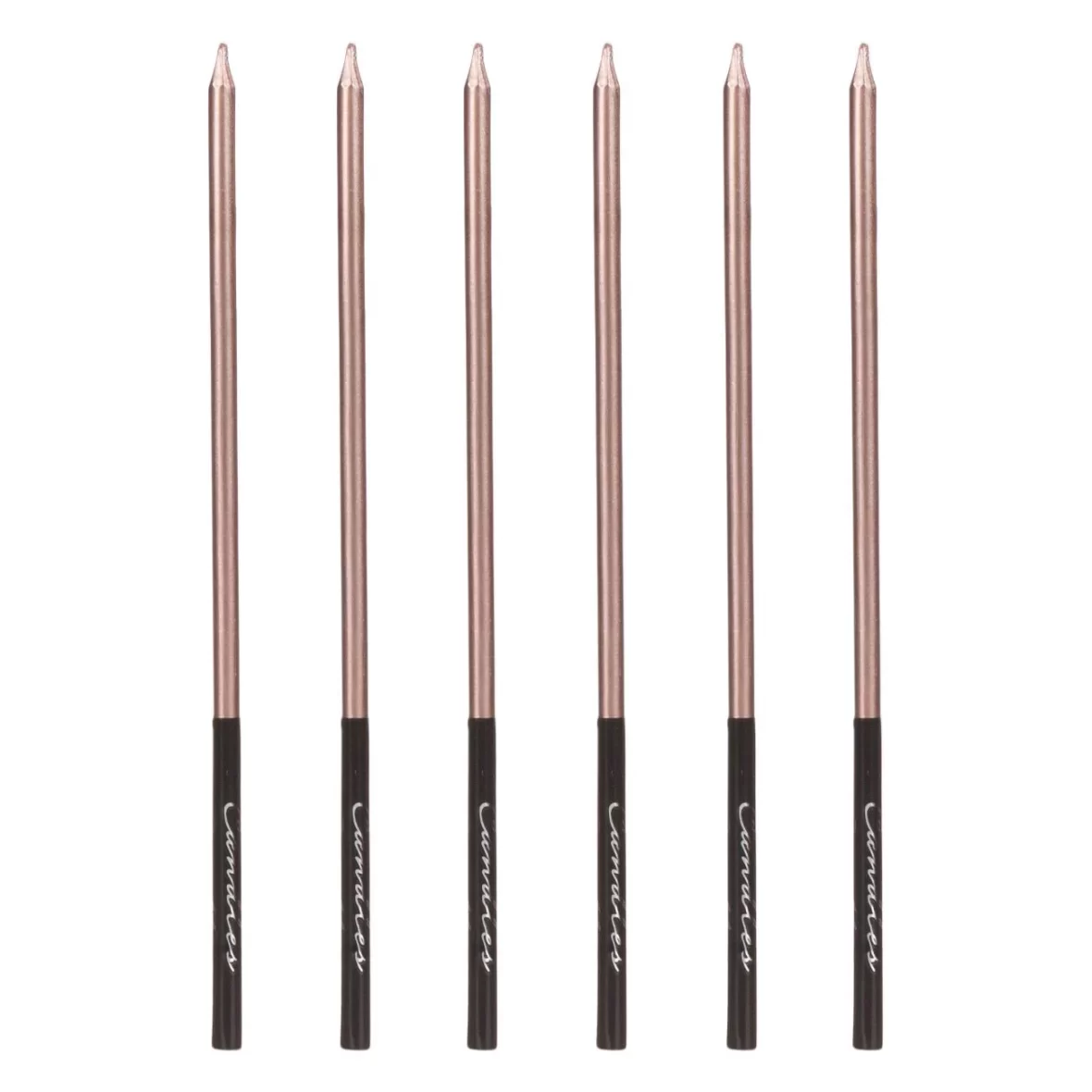 Set 6 lumanari fashion, rose gold – negru