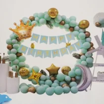1892-set-arcada-baloane-cu-110-baloane-in-nuante-de-turcoaz-cu-auriu-cu-ghirlanda-happy-birthday-frunze-si-alte-accesorii