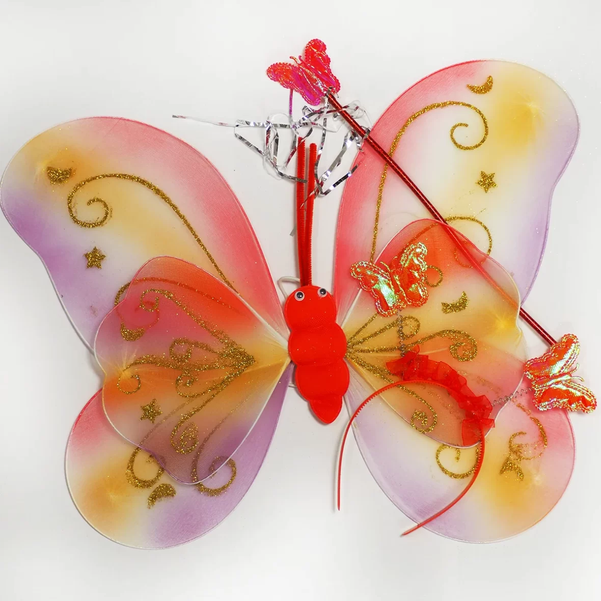 Set aripi fluture, cu bentita si bagheta