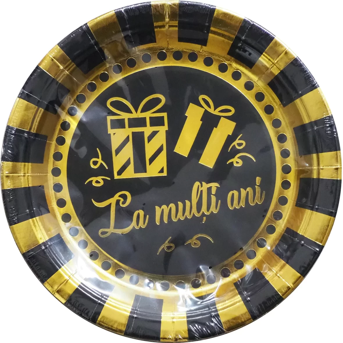 Set 6 farfurii Party La Multi Ani, gold