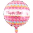Balon folie model Happy Birthday, cu solzi Sirena, Roz, rotund, 45 cm