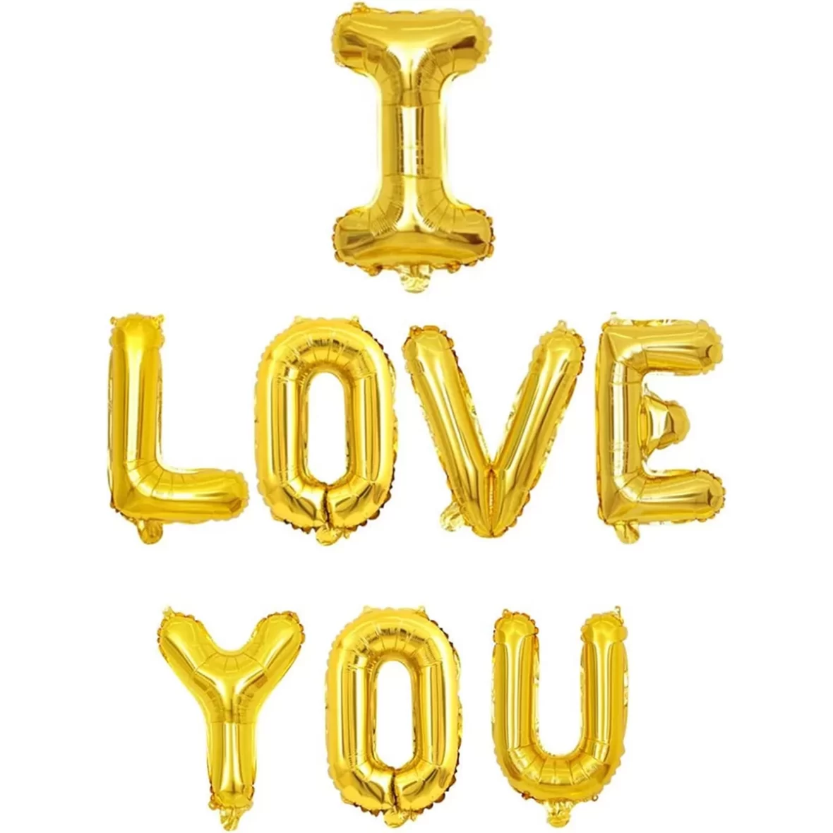 Set baloane folie litere I Love You, auriu
