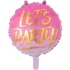 Balon folie Let's Party, roz, rotund, 45 cm